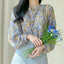 Women's Floral Chiffon Long Sleeve Shirt