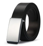 Men's Leather Plate Buckle Belt