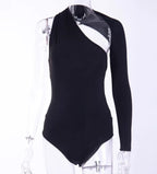 Women's One Shoulder Tight Jumpsuit
