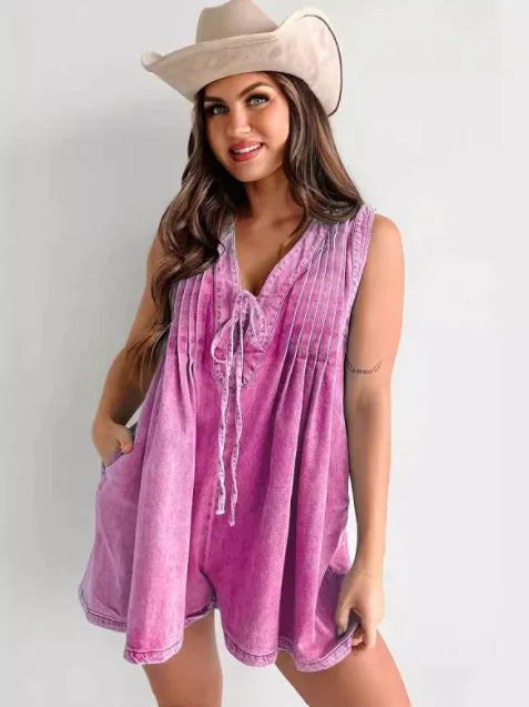 Women's Denim Sleeveless Jumpsuit