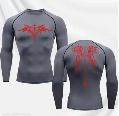Anime Print Gym Running Compression Quick Dry Tshirt