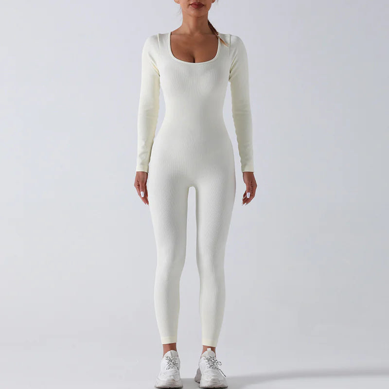 Women's Seamless Yoga Jumpsuit Long Sleeve