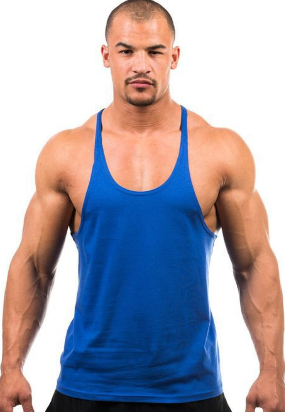 Men's Cotton Fitness Training Tank Top - No Print Men's Tank Top Unbranded Blue XL
