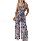 Women's Bohemian Floral Spaghetti Strap Wide-Leg Jumpsuit for Women