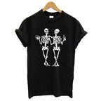 Women's Dancing Skull Beer Graphic T Shirt