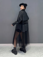 Women's Mesh Spliced Shirt Dress