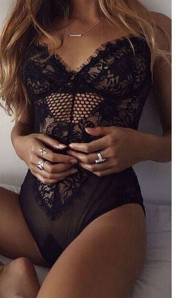 Women's Lace Bodysuit & Lingerie Set Women's Lingerie Unbranded Black L