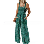 Women's Bohemian Floral Spaghetti Strap Wide-Leg Jumpsuit for Women
