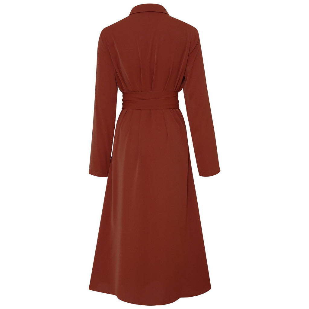 Women's Slim Single Breasted Shirt Dress Women's Dresses Unbranded