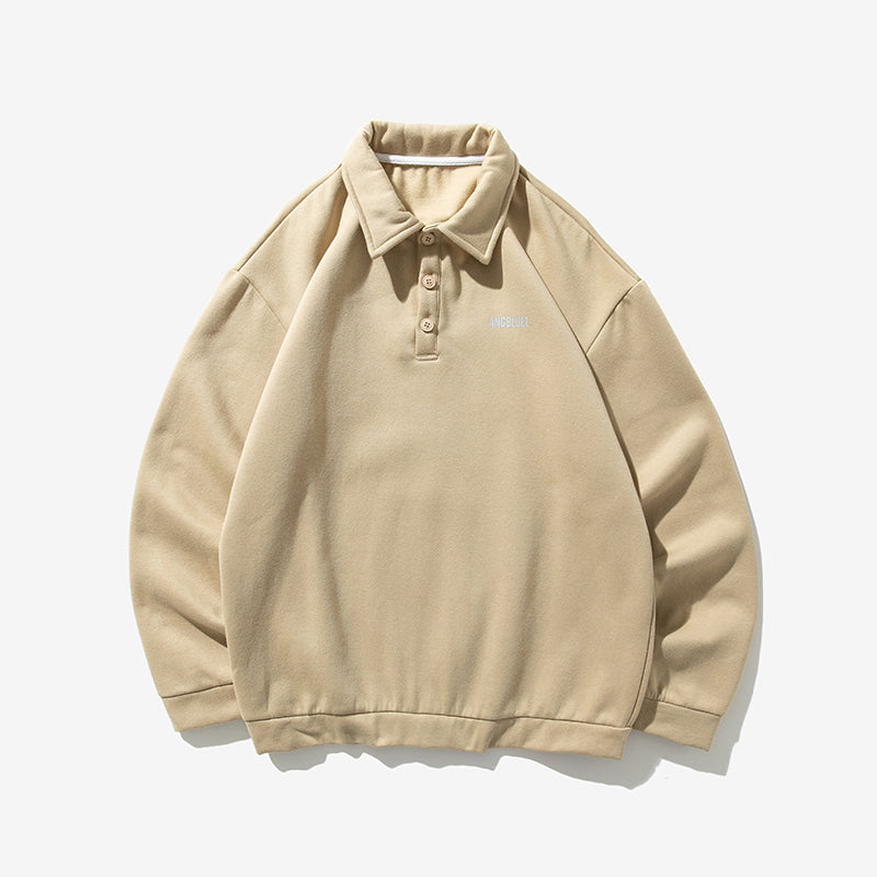 Men's Japanese Style Fall Winter Polo Shirt with Collar Secondary image