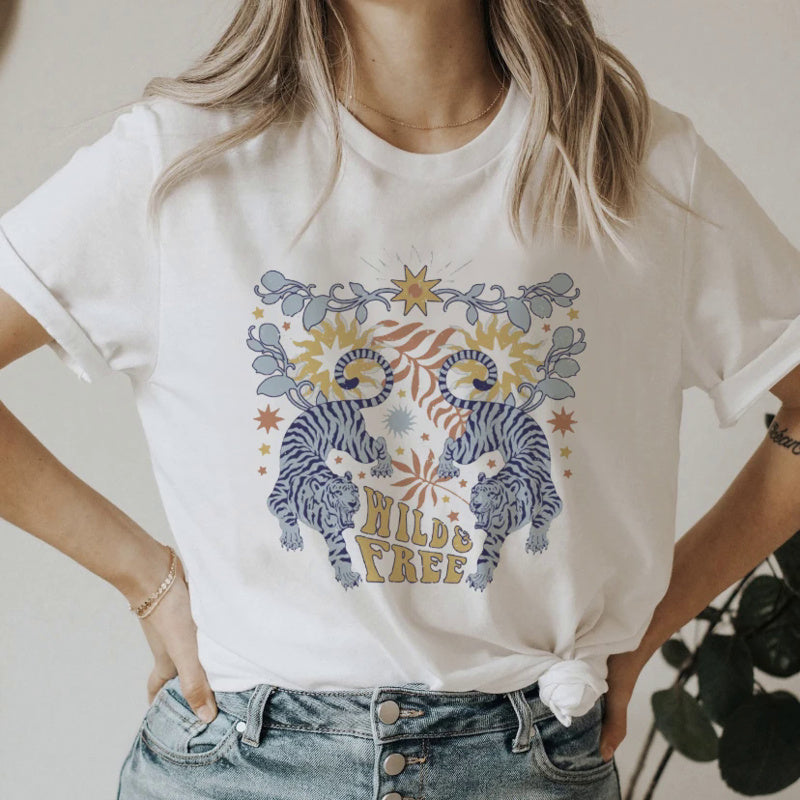 Women's 90s Graphic Smile Letter T Shirt