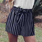 Women's Striped Bowknot Shorts