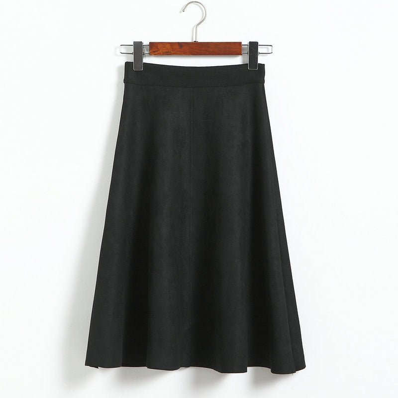 Women's Suede Midi Skirt