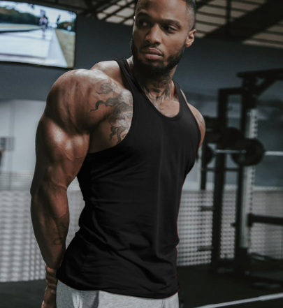 Men's Fitness Elastic Muscle Wide Shoulder Tank Top