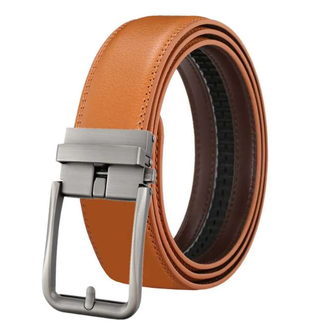 Men's Automatic Hollow Buckle Leather Belt