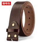 Men's Genuine Leather Belt with 3.8cm Width ILLUSION CO Coffee / 105cm