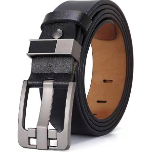 Men's Leather Belt - Vintage Wide Buckle Genuine Leather Men's Belt Unbranded Main image
