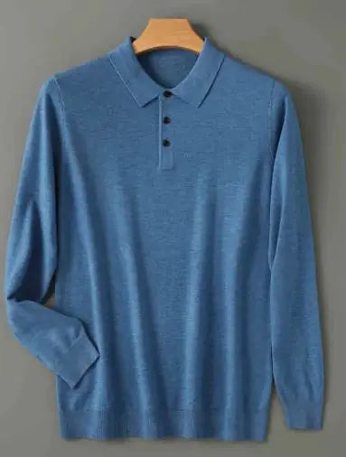 Men Long Sleeved Knitted Shirt