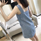 Women's Pearl Strap Dress With Tassels