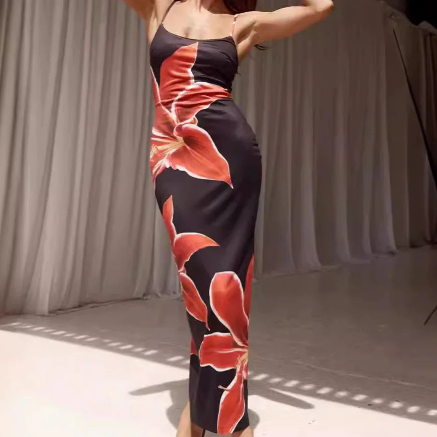 Women's Floral Suspender Dress Main image