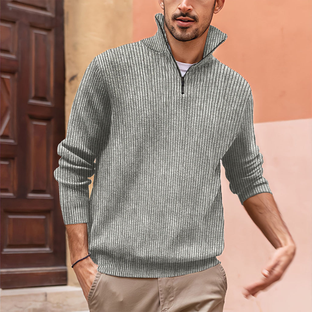 Men's Versatile Polo Zipper Turtleneck Tops