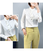 Women's Satin Shirt Women's Shirt Unbranded White S