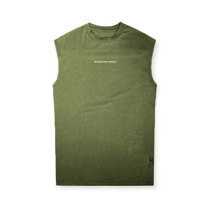 Men's Summer Sleeveless Sports Basketball Training Tank Top Men's Activewear Tops Unbranded Army Green 5XL