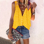 Women's Casual Loose Printed Sleeveless Shirt