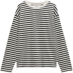 Women's Loose Long Sleeved Striped Shirt