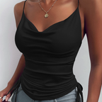 Women's V Neck Spaghetti Strap Camisole Tops Women's Tops & T-shirt Unbranded Black M