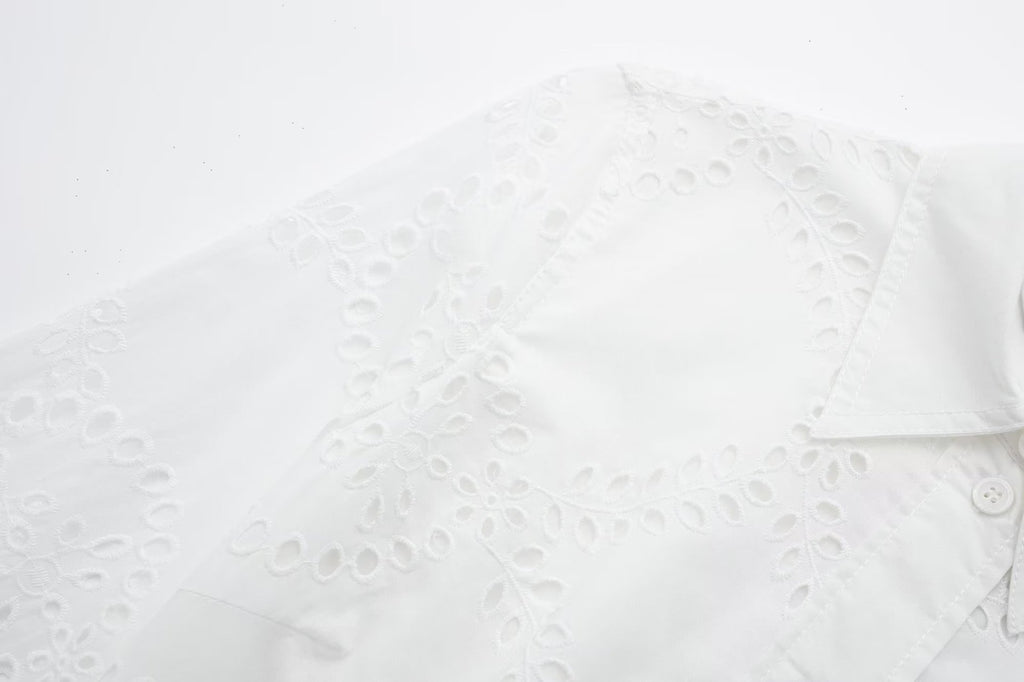 Women's Embroidered White Shirt Skirt Women's Dresses Unbranded