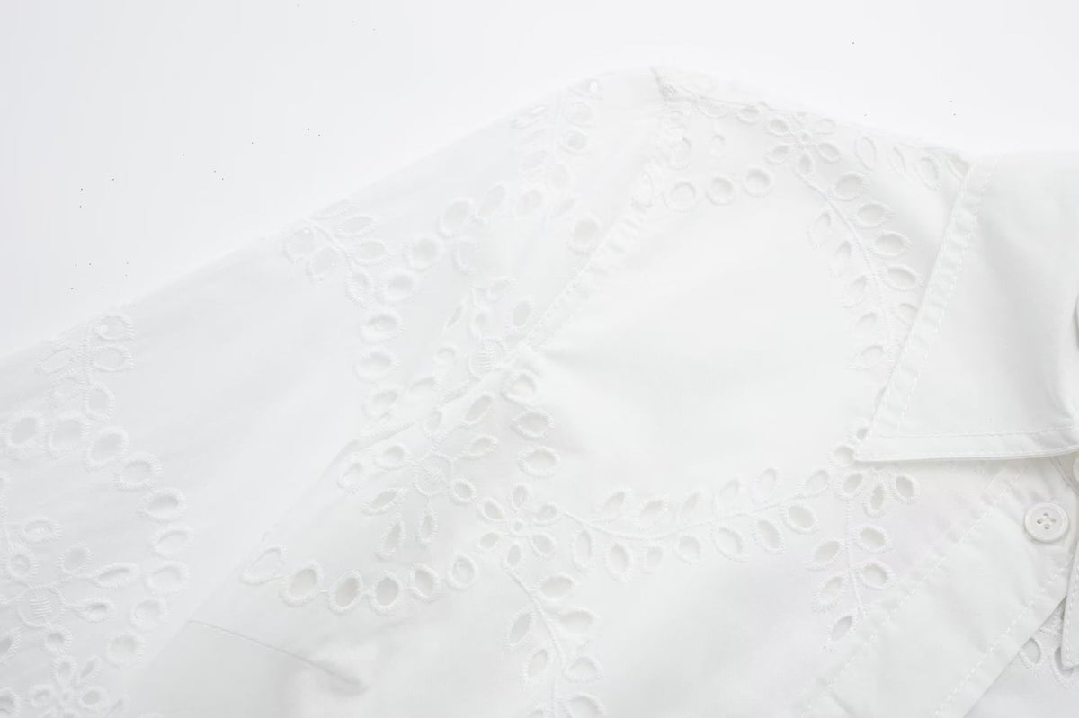 Women's Embroidered White Shirt Skirt Women's Dresses Unbranded