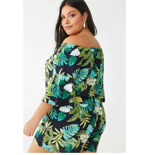 Women's Off Shoulder Printed Jumpsuit