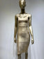 Women's Gold & Silver Foil Bandage Sleeveless Party Dress