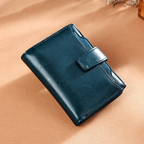 Vintage Genuine Leather Girls Wallet with Zipper