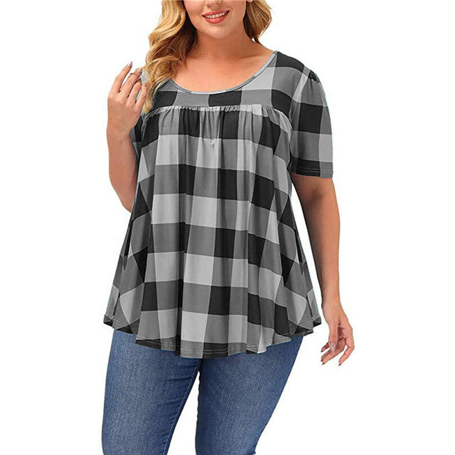 Women's Plus Size Casual Loose Tops Women's Tops & T-shirt Unbranded Grey XXL
