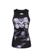 3D Cat Print Sleeveless Street Style Tank Top Men's Tank Top Unbranded