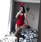 Women's Bunny Costume Lingerie Bodysuit With Garters Women's Lingerie Unbranded