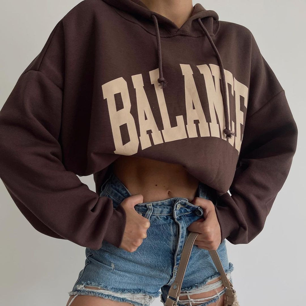 Women's Thickened Long Sleeve Hooded Printed Tops