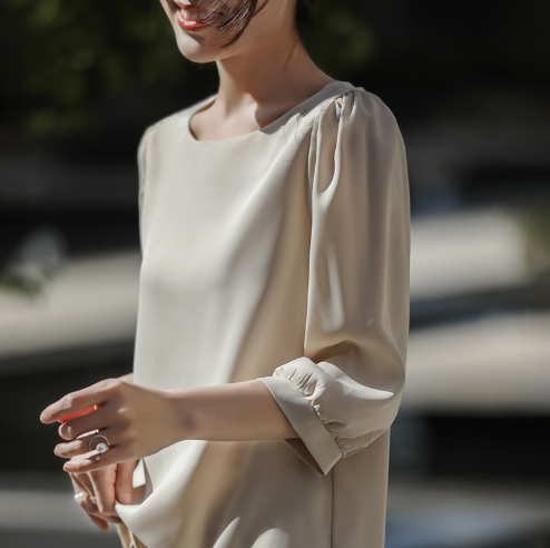 Women's  Silky Satin Half Sleeve T Shirt