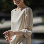 Women's  Silky Satin Half Sleeve T Shirt