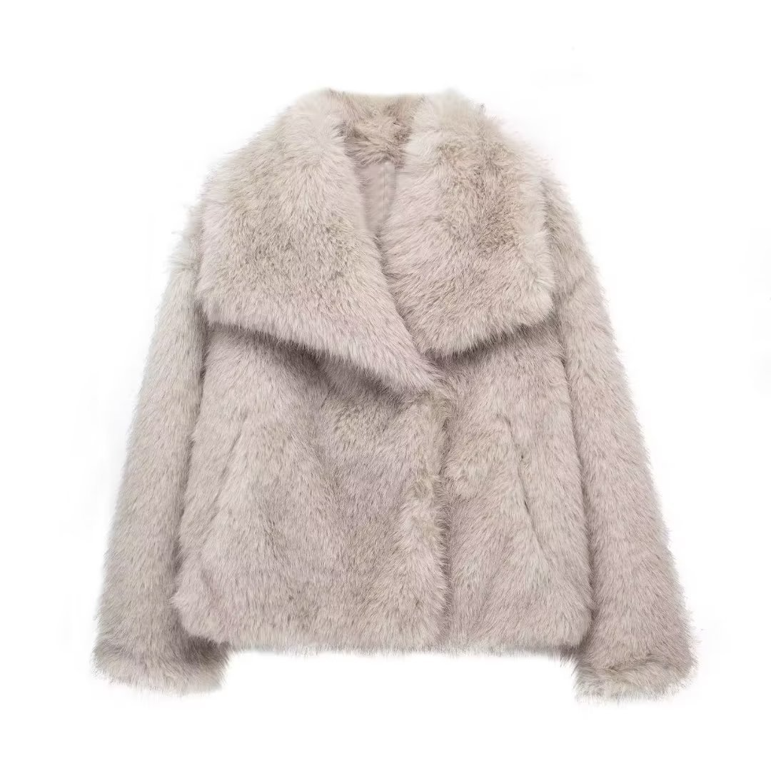 Women's Casual Long Sleeve Jacket ILLUSION CO Beige L