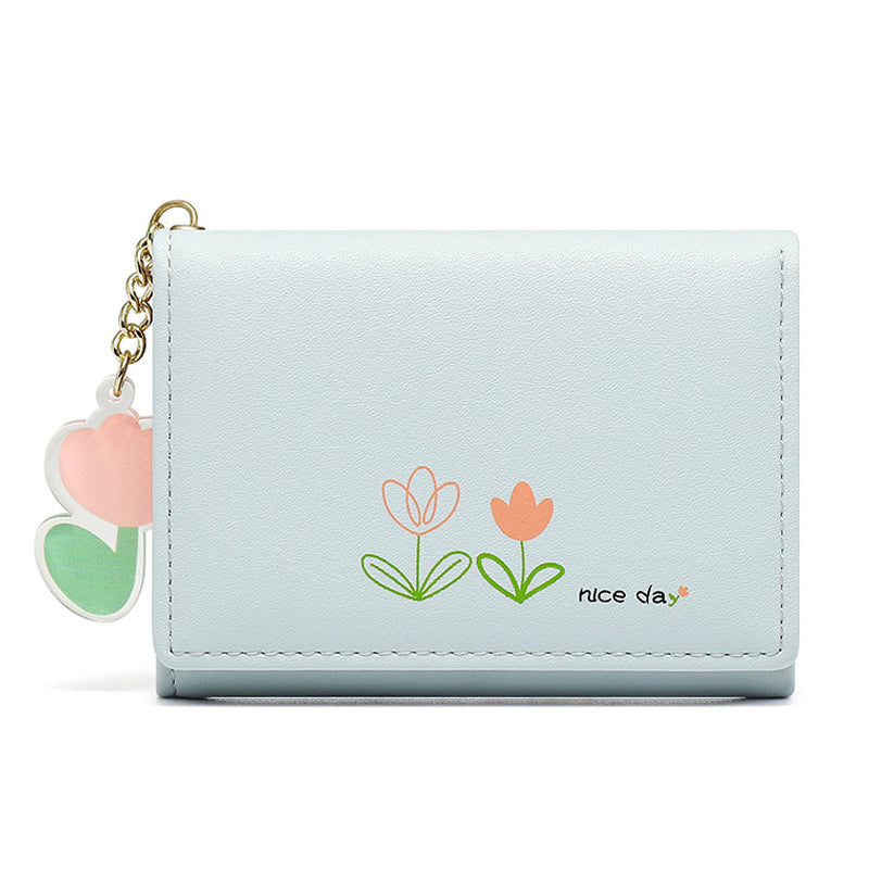 Cute Cartoon Student Folding PU Wallet