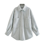 Women's Casual Camel Woolen Shirt
