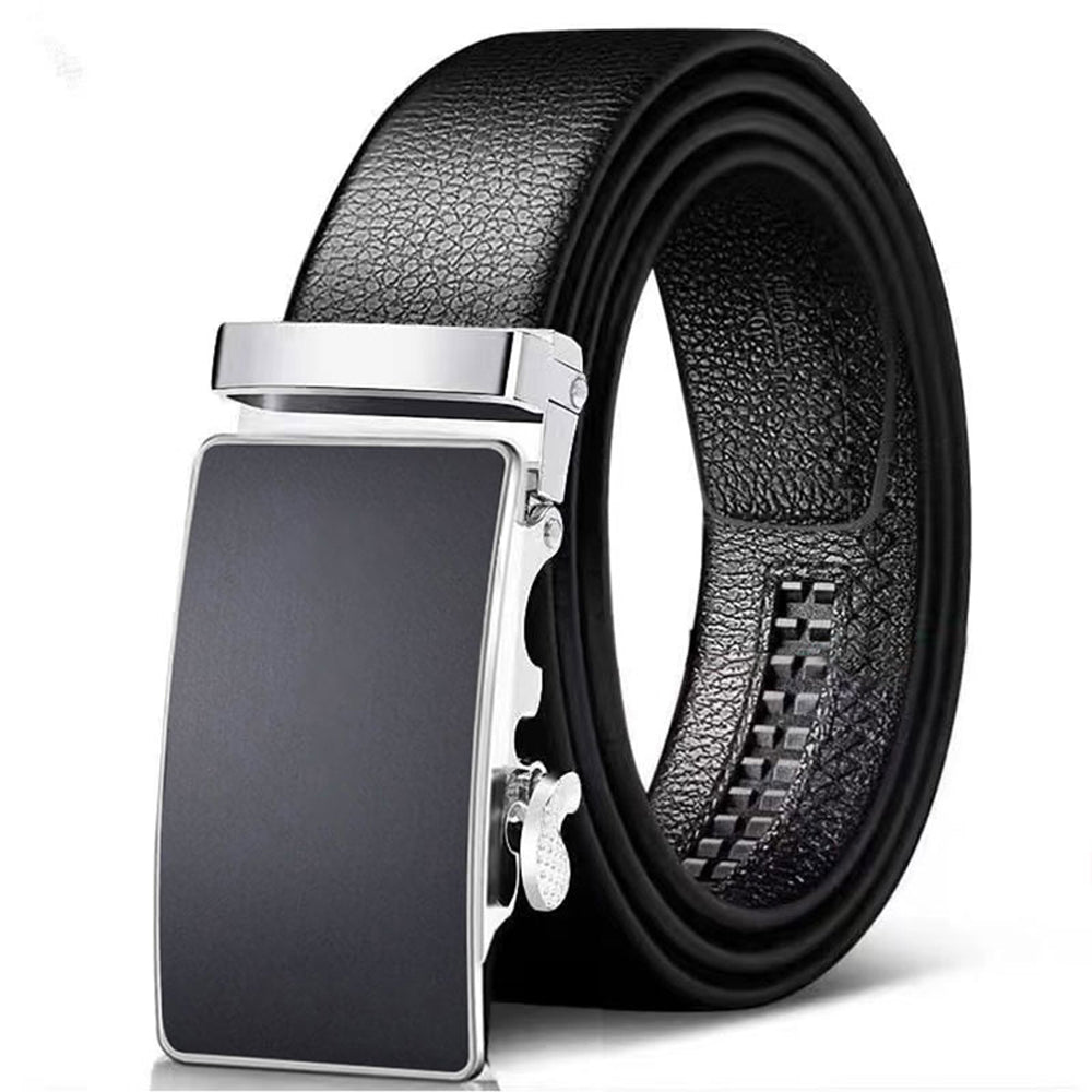 Men's Cowhide Leather Belt with Automatic Buckle Men's Belt Unbranded Main image