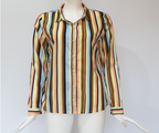 Women's Striped Chiffon Long Sleeve Shirt
