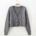 Women's Solid Short Cardigan Sweater Tops