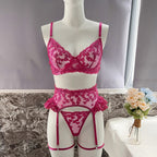 Women's Love Heart Embroidered Lingerie Set