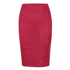 Women's Suede Midi Skirt