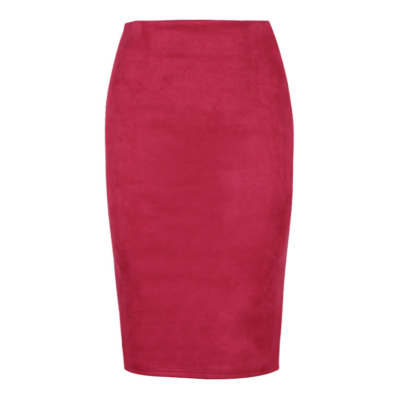Women's Suede Midi Skirt